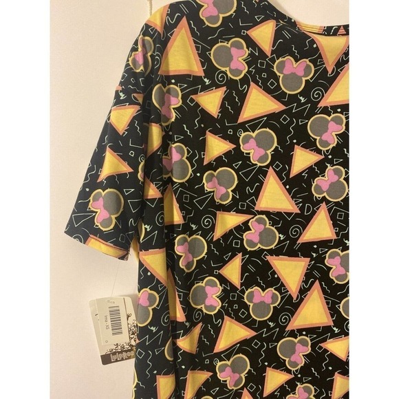 Lularoe Disney Irma Tunic Top Shirt Size XS Minnie Mouse Black Pink Bow Oversize - Picture 9 of 9